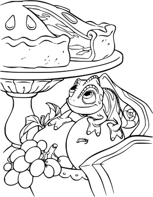  Adorable Pascal from the movie Tangled Coloring Page