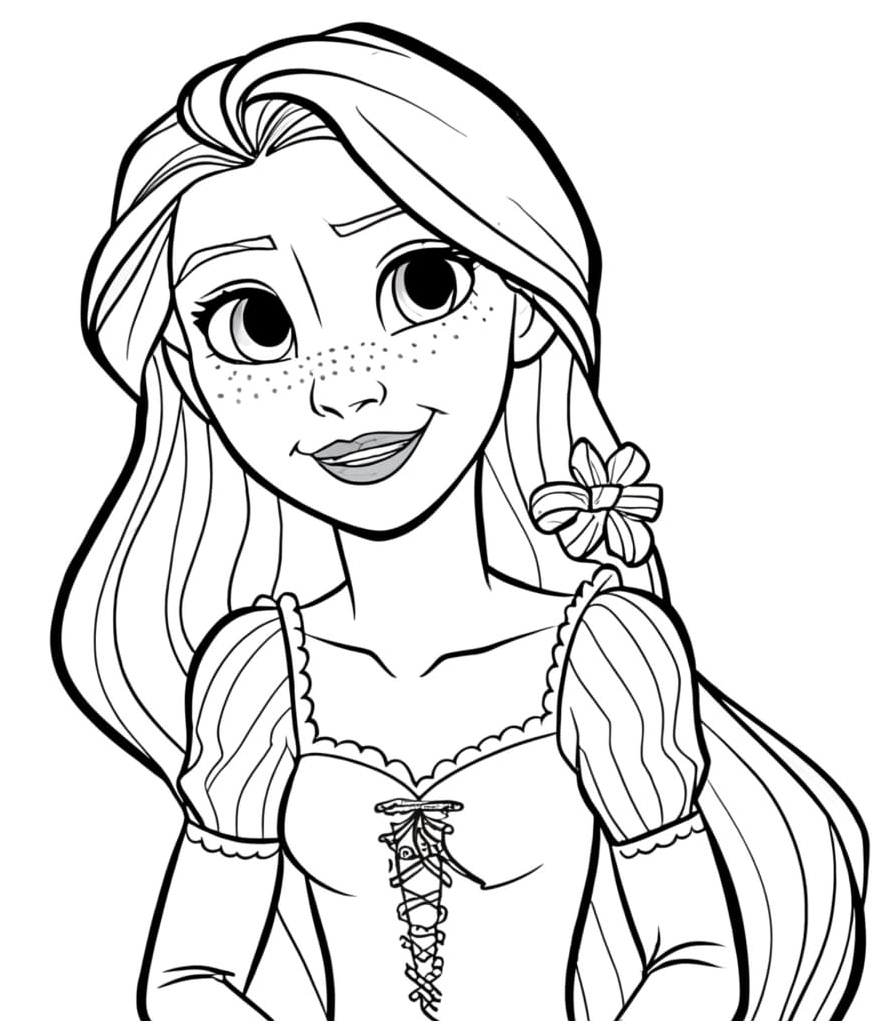 Coloring page of Rapunzel Coloring Page