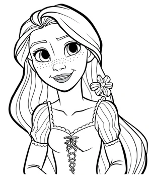 Coloring page of Rapunzel Coloring Page
