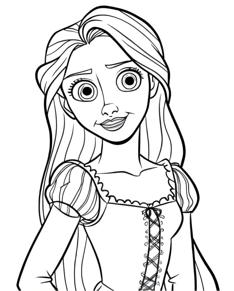 Disney Princess Rapunzel in Tangled Coloring Page