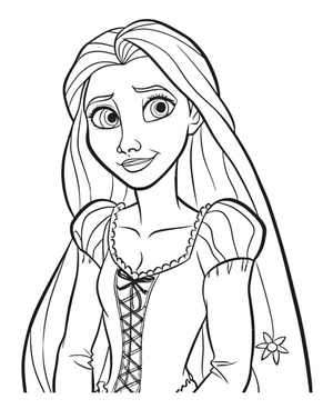 Princess Rapunzel from Tangled Coloring Page