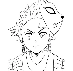 Focused Tanjiro Coloring Page