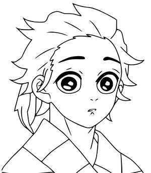 Head of Tanjiro Coloring Page