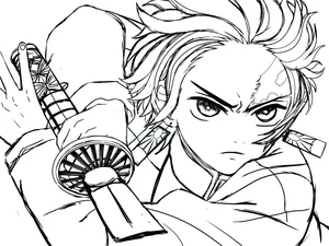 Printable Coloring Page of Tanjiro Coloring Page