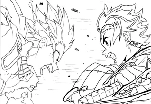 Tanjiro in Battle Coloring Page