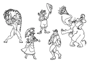 Characters from Tarzan Coloring Page