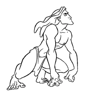 Tarzan in Action Coloring Page