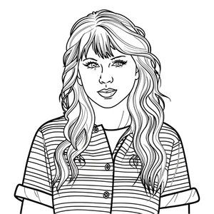 Joyful Taylor Swift Coloring Page
