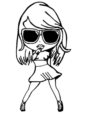 Taylor Swift Cutie Coloring Page