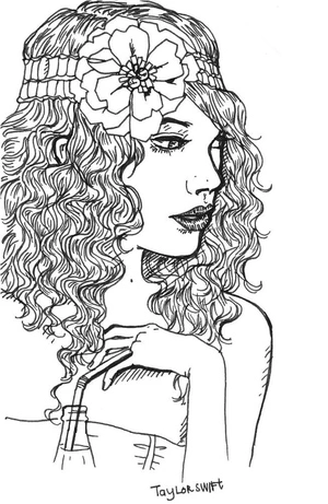 Taylor Swift Image - Please Do Not Refer to It as a Coloring Page Coloring Page