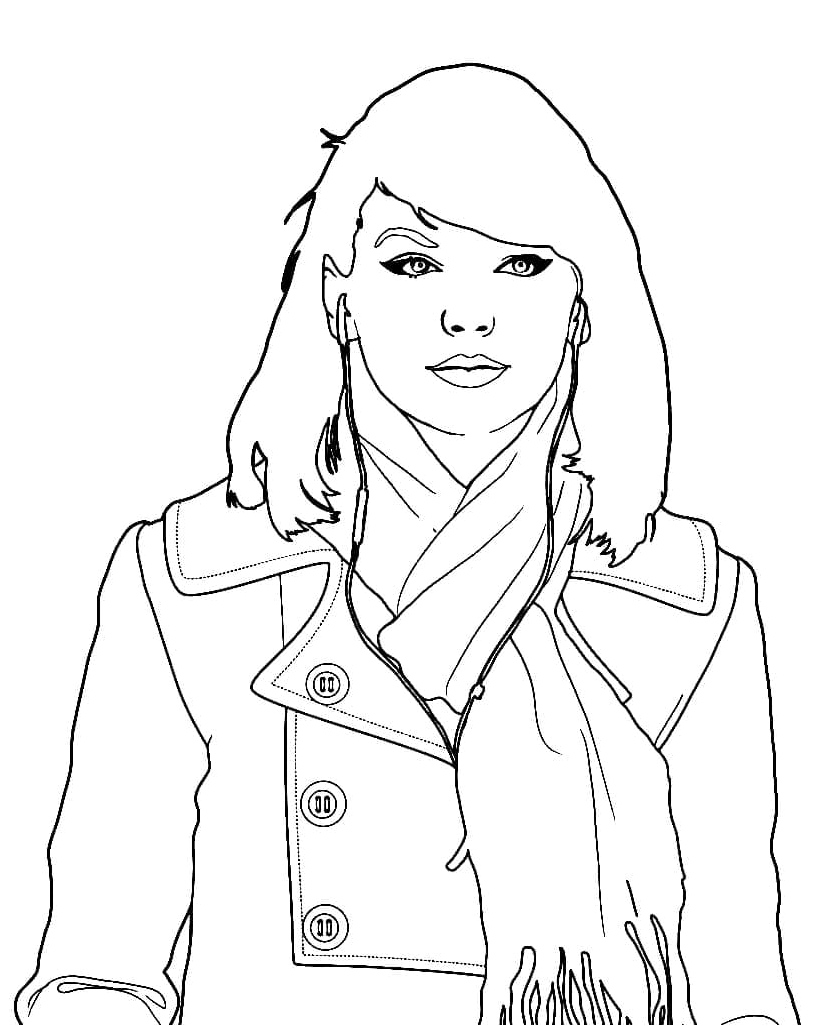 Taylor Swift in her youth Coloring Page