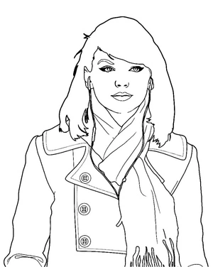 Taylor Swift in her youth Coloring Page