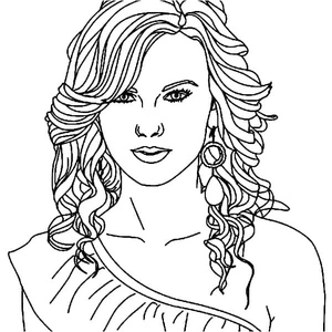 Taylor Swift looking glamorous Coloring Page