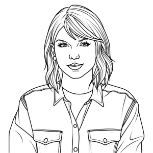 Taylor Swift's Smiling Face Coloring Page