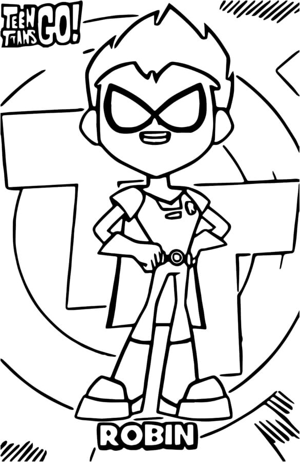 Courageous Robin Coloring Page