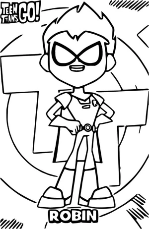 Courageous Robin Coloring Page