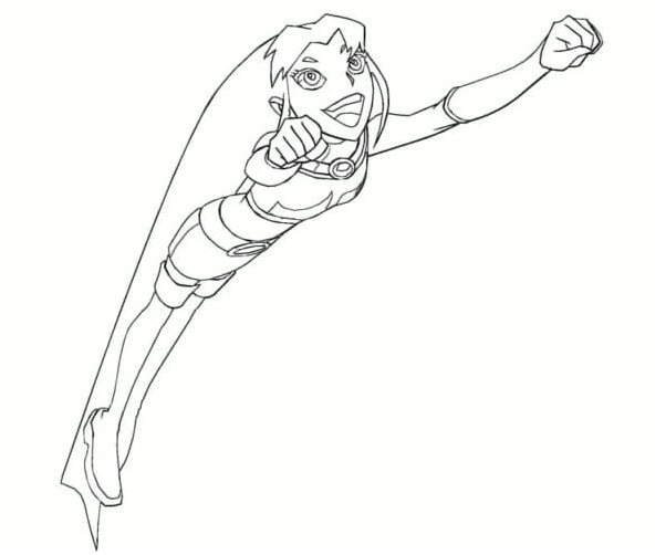 Flying Starfire Coloring Page