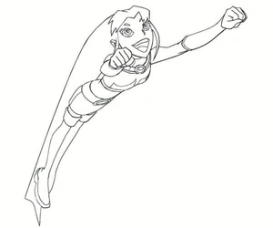 Flying Starfire Coloring Page