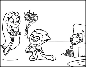 Robin Wishes Happy Birthday to Her Girlfriend Coloring Page