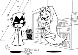 Starfire leaping for joy Coloring Page