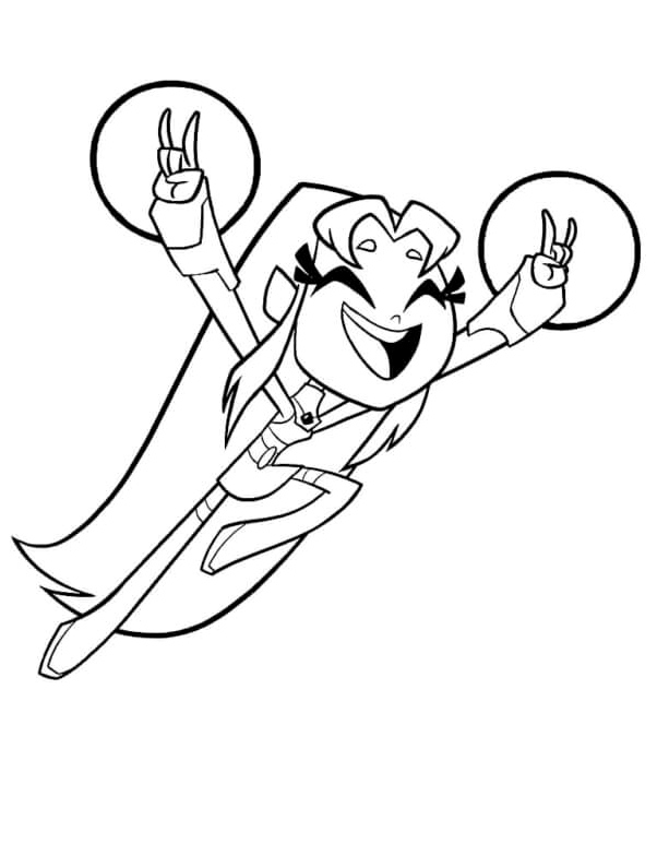 Starfire Smiles Coloring Page