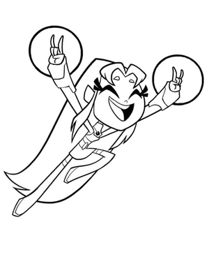 Starfire Smiles Coloring Page