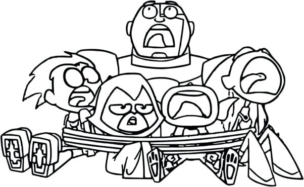 Teen Titans Bound Coloring Page