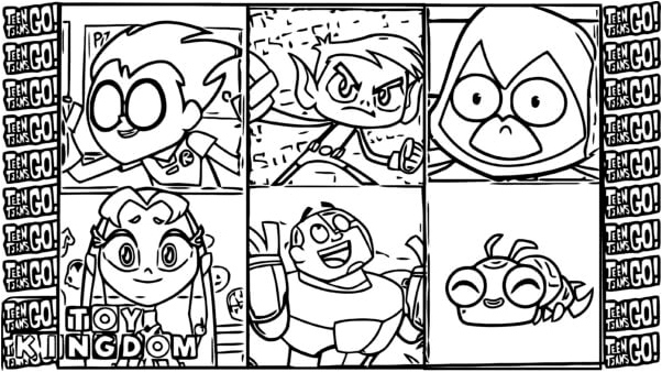Teen Titans Shot Coloring Page