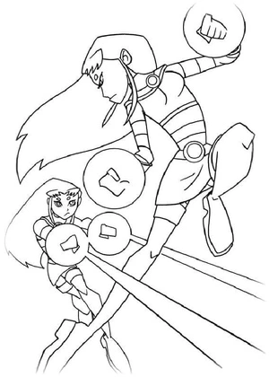 Titans' Battle Coloring Page