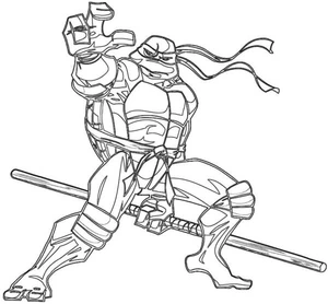Donatello Demonstrates his Plan for Dealing with Shredder Coloring Page