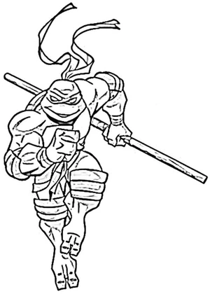 Donatello in Action Coloring Page