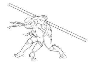 Donatello is prepared to launch an aggressive attack as if there were no tomorrow. Coloring Page