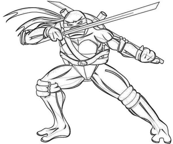 Leonardo is the leader of the turtles. Coloring Page