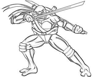 Leonardo is the leader of the turtles. Coloring Page