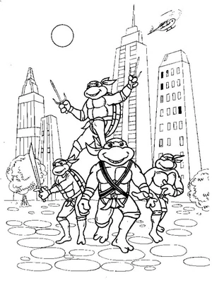 "New York is Safe with These Guys Around" Coloring Page