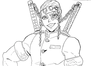 Joyful Tengen Uzui Coloring Page