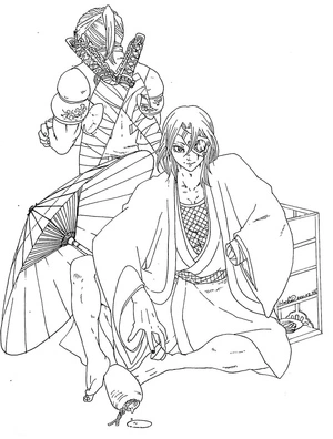 The character is known as Tengen Uzui from the series Demon Slayer. Coloring Page