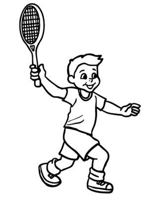 A Boy Engaged in Tennis