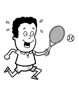 A Tennis Player in Action Coloring Page