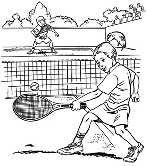 Boy and Girl Playing Tennis