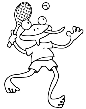Frog Playing Tennis