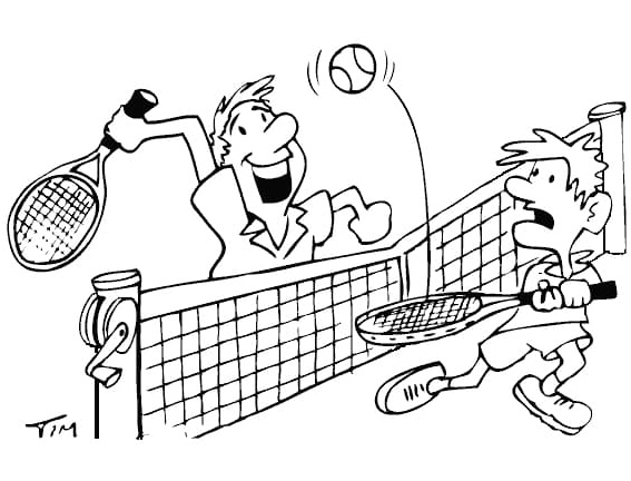 Tennis Game Coloring Page