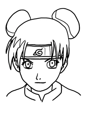 Adorable Tenten Portrait Coloring Page