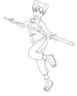 Cute Tenten Coloring Page