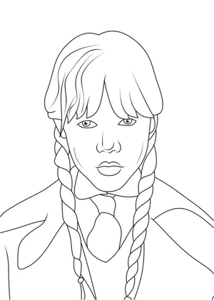 Addams, Wednesday Coloring Page