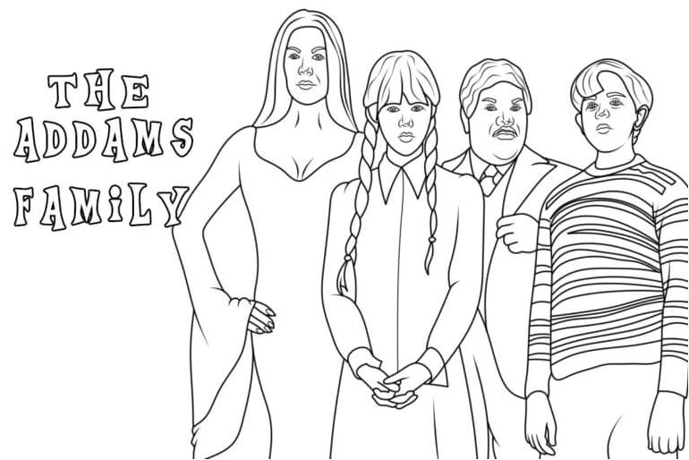 Cool Addams Family Coloring Page Coloring Page