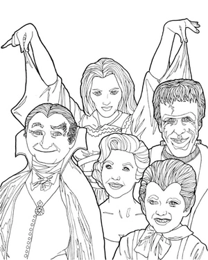 Joyful Addams Family Coloring Page