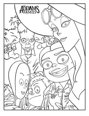 The Addams Family Vacationing Coloring Page