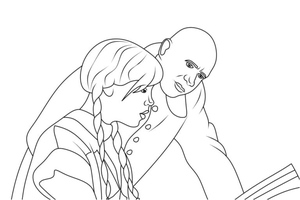 Wednesday and Uncle Fester Reading