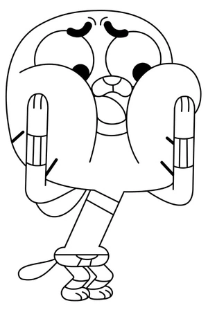 Anxious Bubble Gum Coloring Page